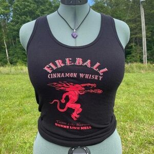 Fireball Woman’s Black and Red Medium Tank Top